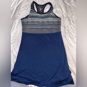 Title Nine Navy and Gray Patterned Midi Dress